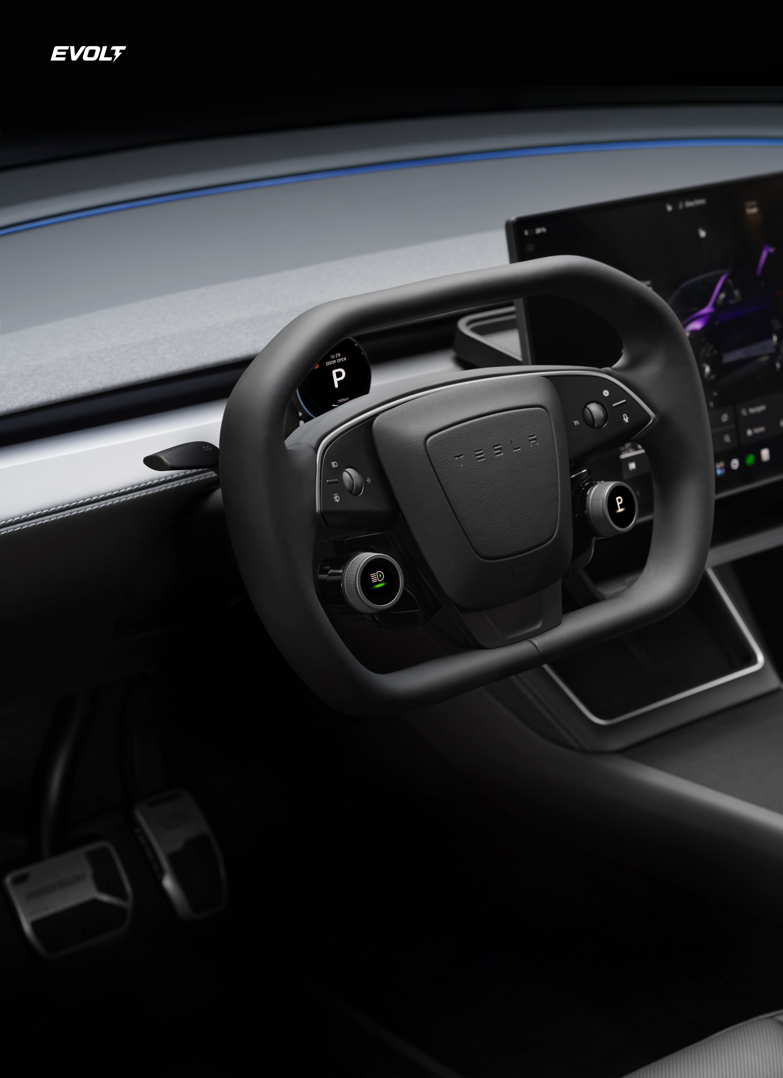 Pro Edition | Cyber Style Steering Wheel for Tesla Model Y / YL - Bosch-Partnered Smart Control Technology
