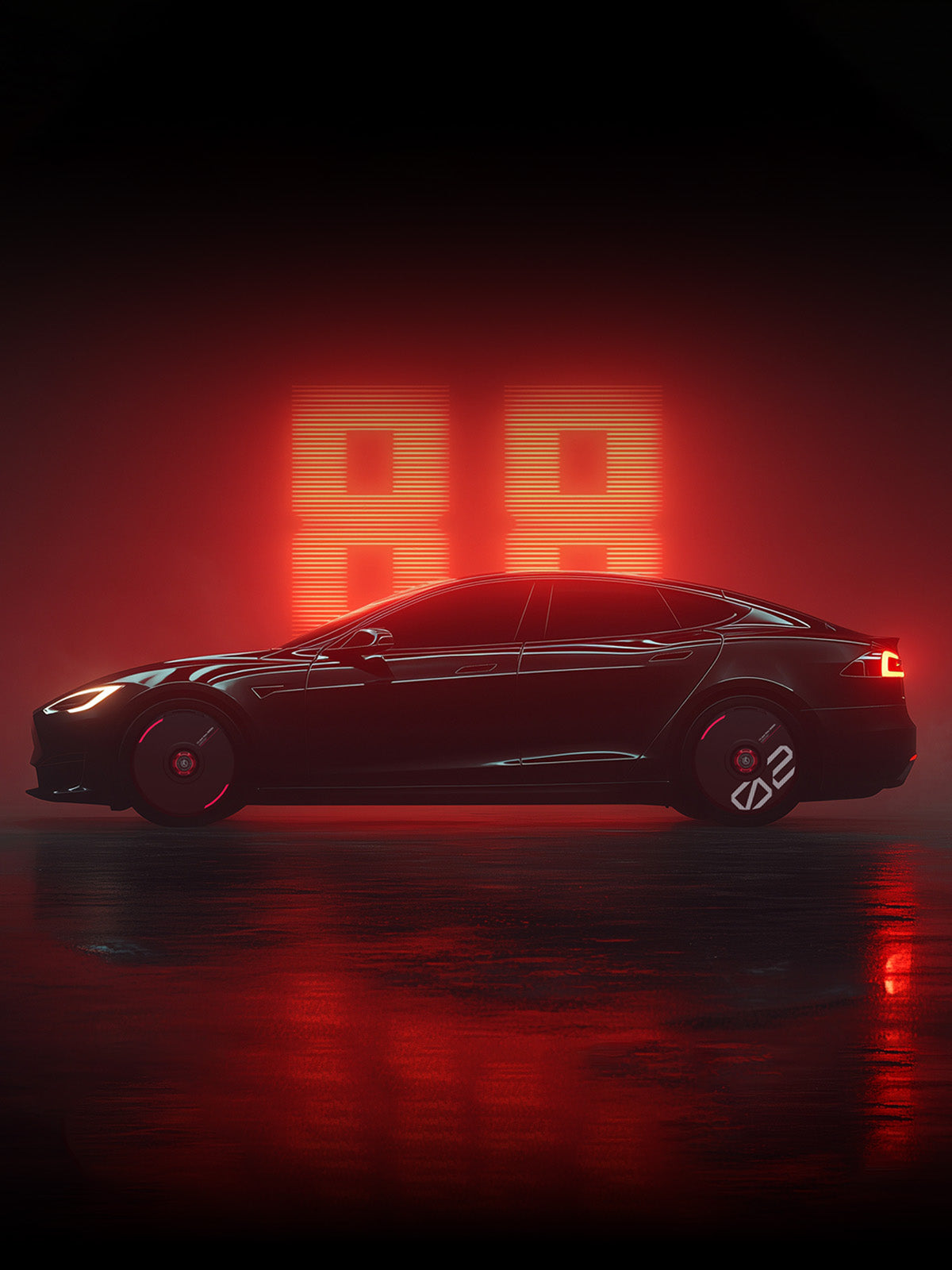 HALODISC 2 - Custom Numbers - Black | Wheel Covers for Tesla