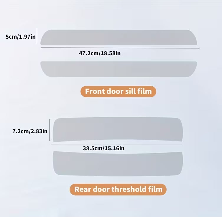 Threshold Protection Film - Front and Rear Door TPU Transparent Anti Scratch Film for Tesla Model Y