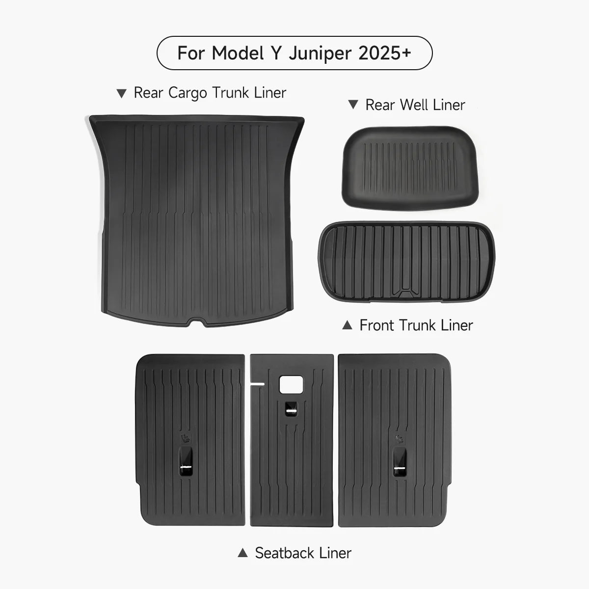 All-Weather Trunk Liners with Seatsback Liner for Model Y Juniper 2025-2026