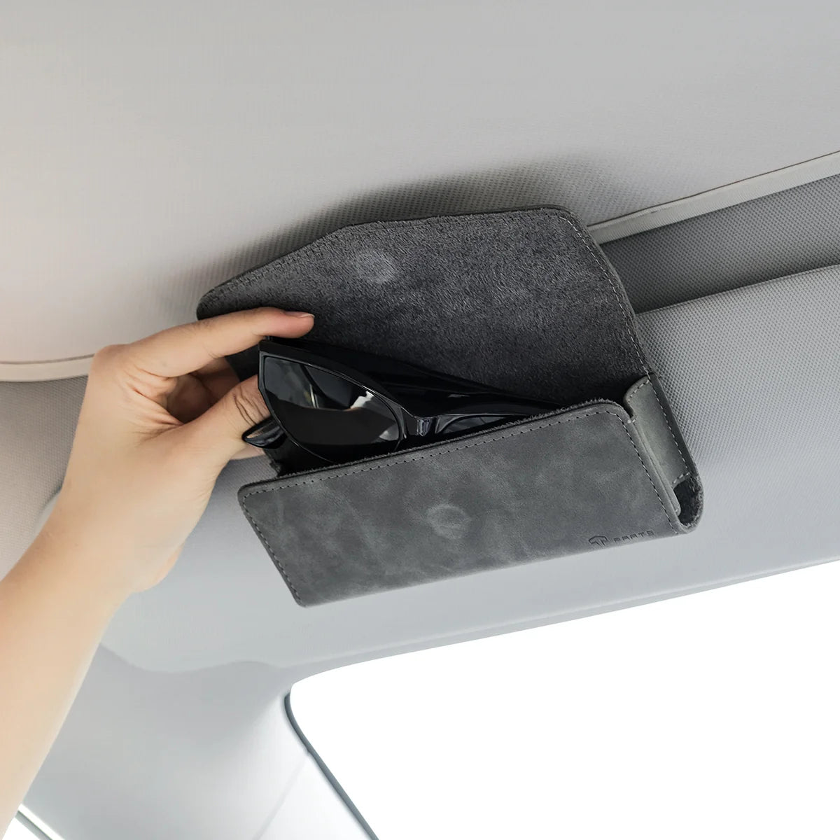 Magnetic Suede Sunglasses Case for Tesla