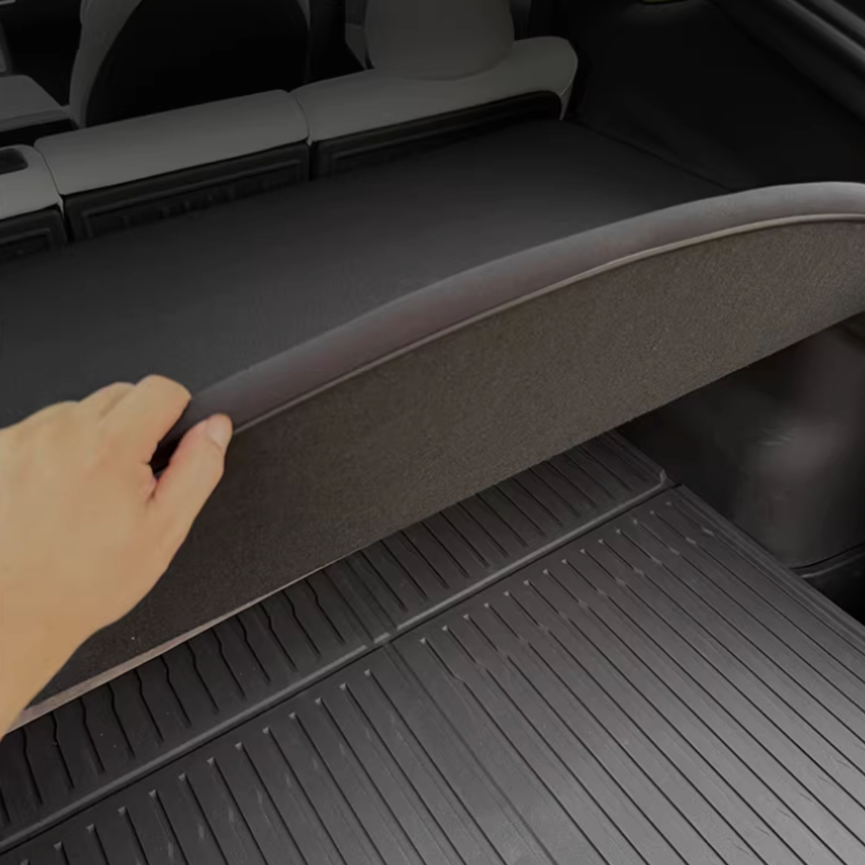 Layered Trunk Storage Shelf & Folding Partition for Tesla Model Y
