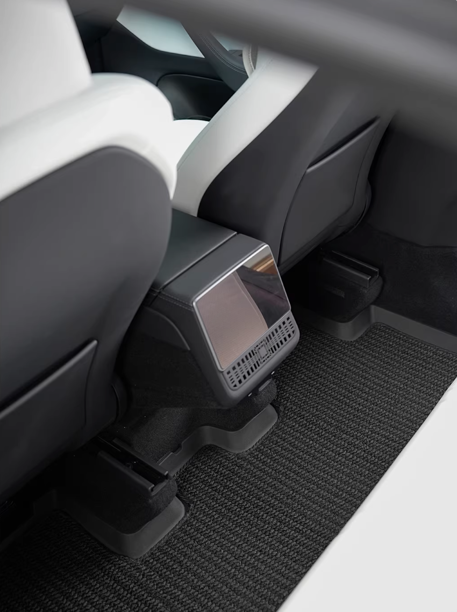 Dual Layer TPE Floor Liners with Premium Carpet Overlays for Tesla Model Y