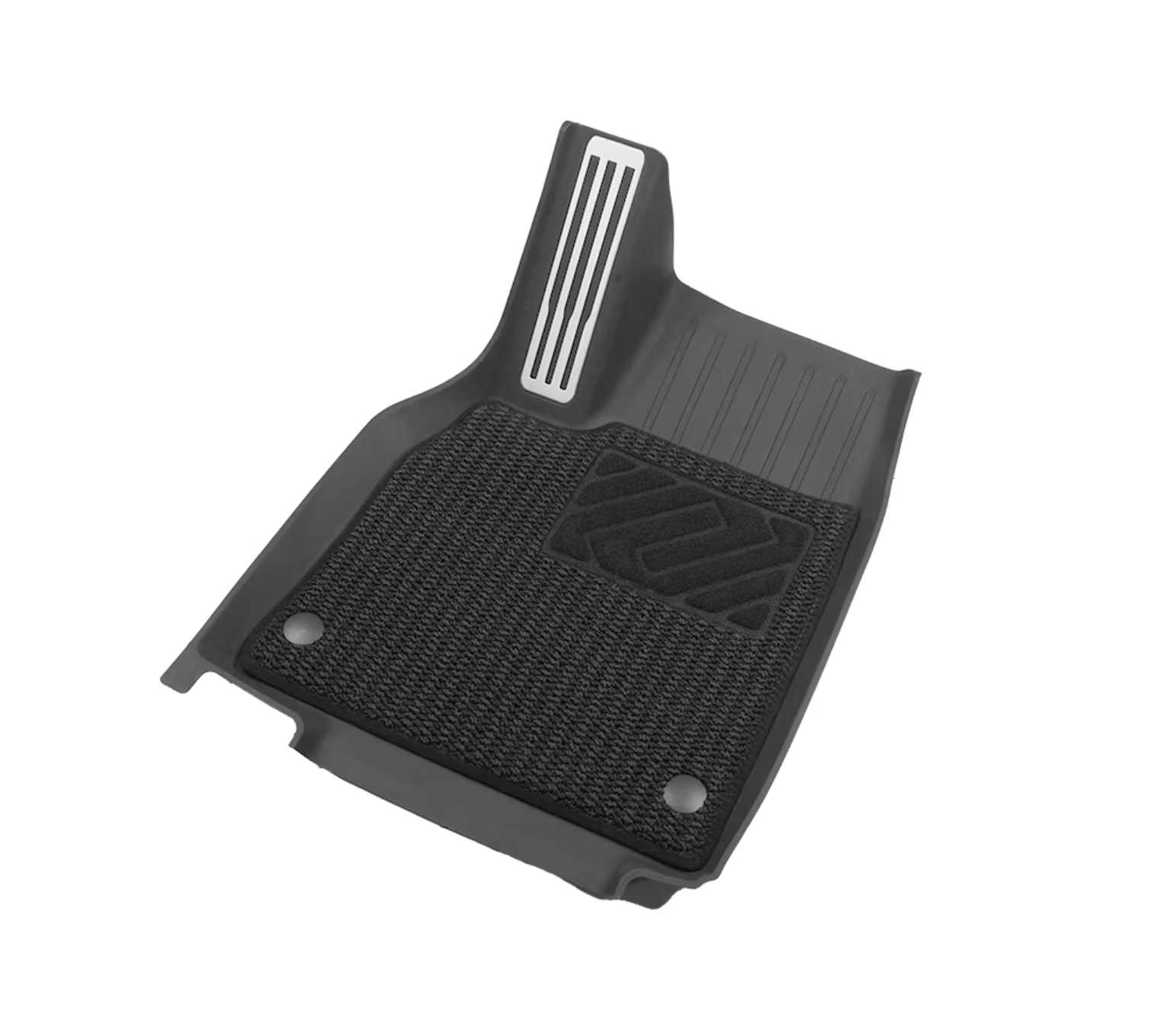 Dual Layer TPE Floor Liners with Premium Carpet Overlays for Tesla Model Y