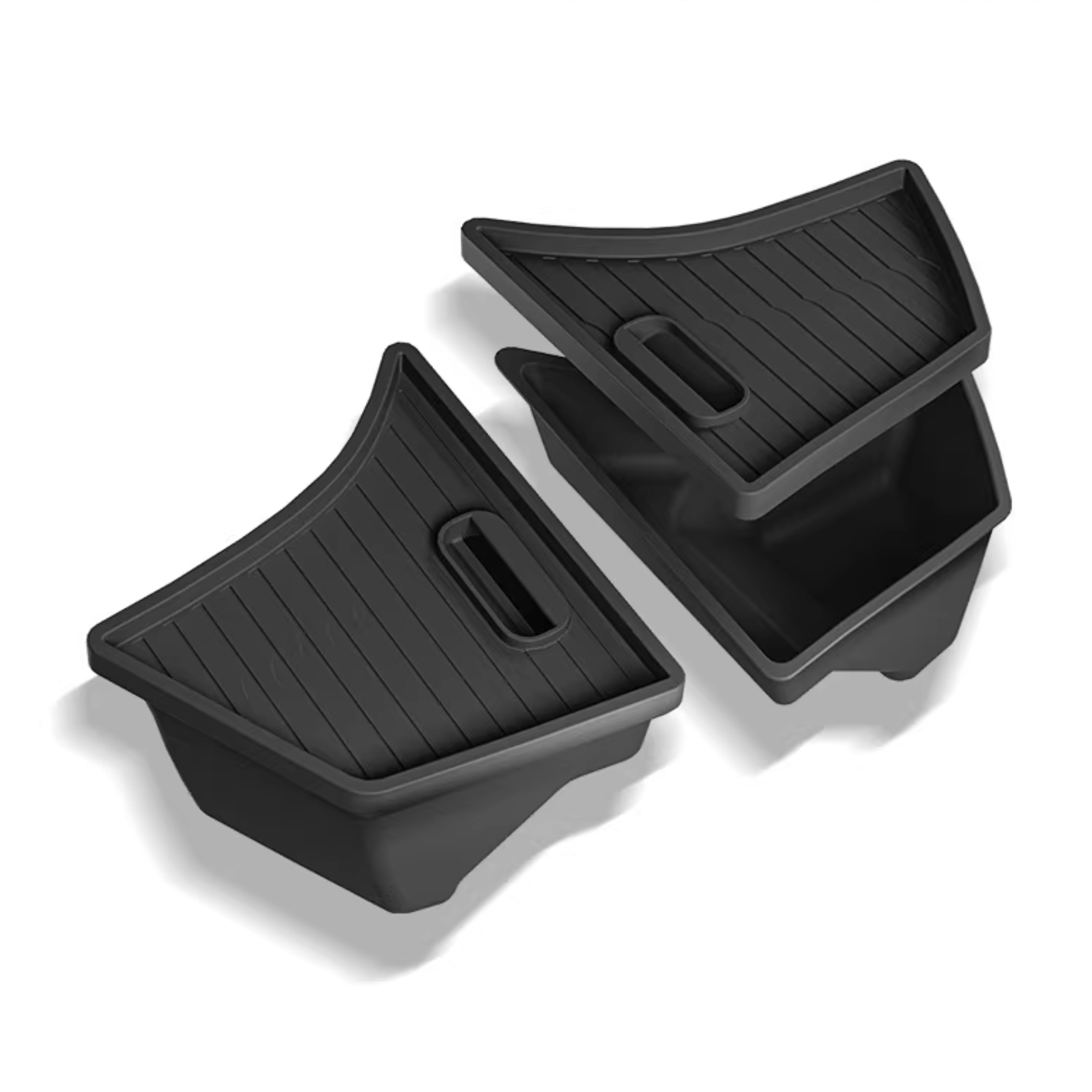 Rear Trunk Side Storage Bins with Lids for Tesla Model Y / 3 (Pair)