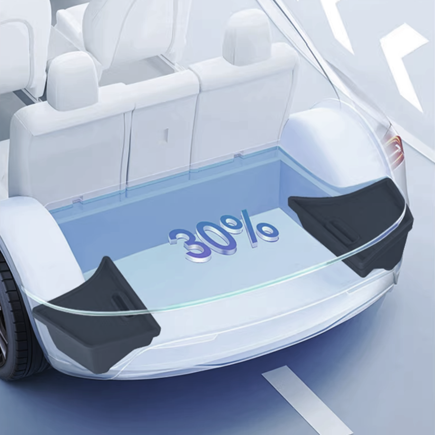 Rear Trunk Side Storage Bins with Lids for Tesla Model Y / 3 (Pair)