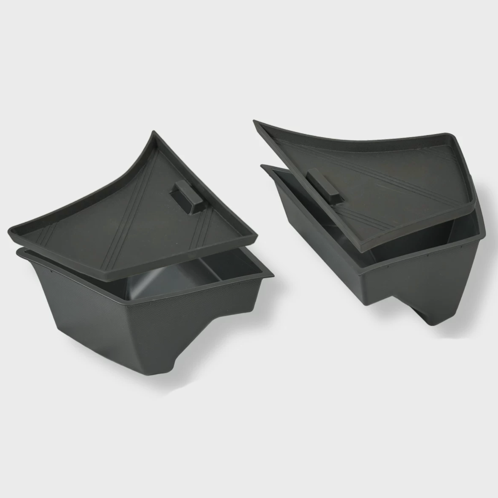 Rear Trunk Side Storage Bins with Lids for Tesla Model Y / YL / 3 (Pair)