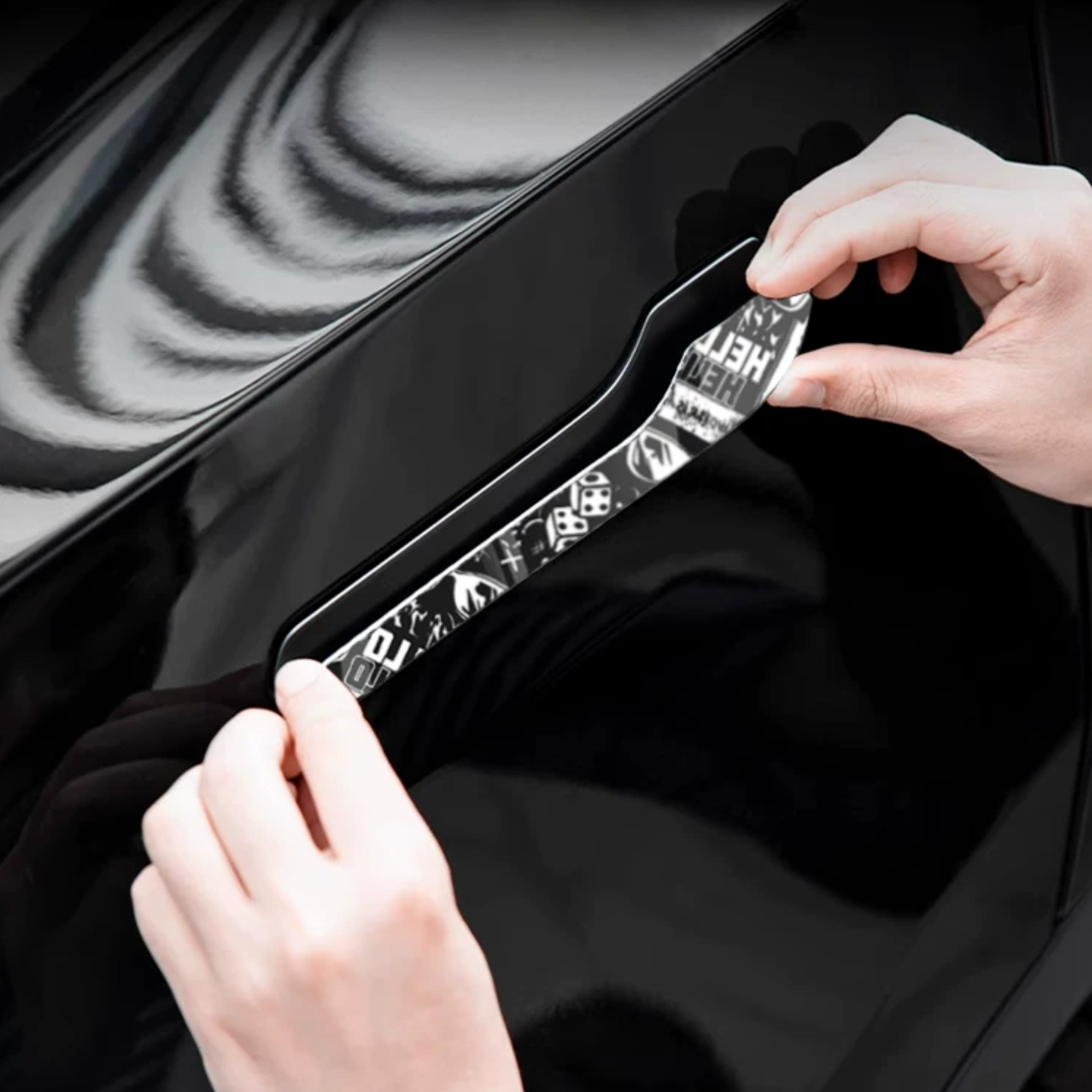 Ultra-Thin Metallic Door Handle Protective Trim for Tesla Model 3 / Y / YL