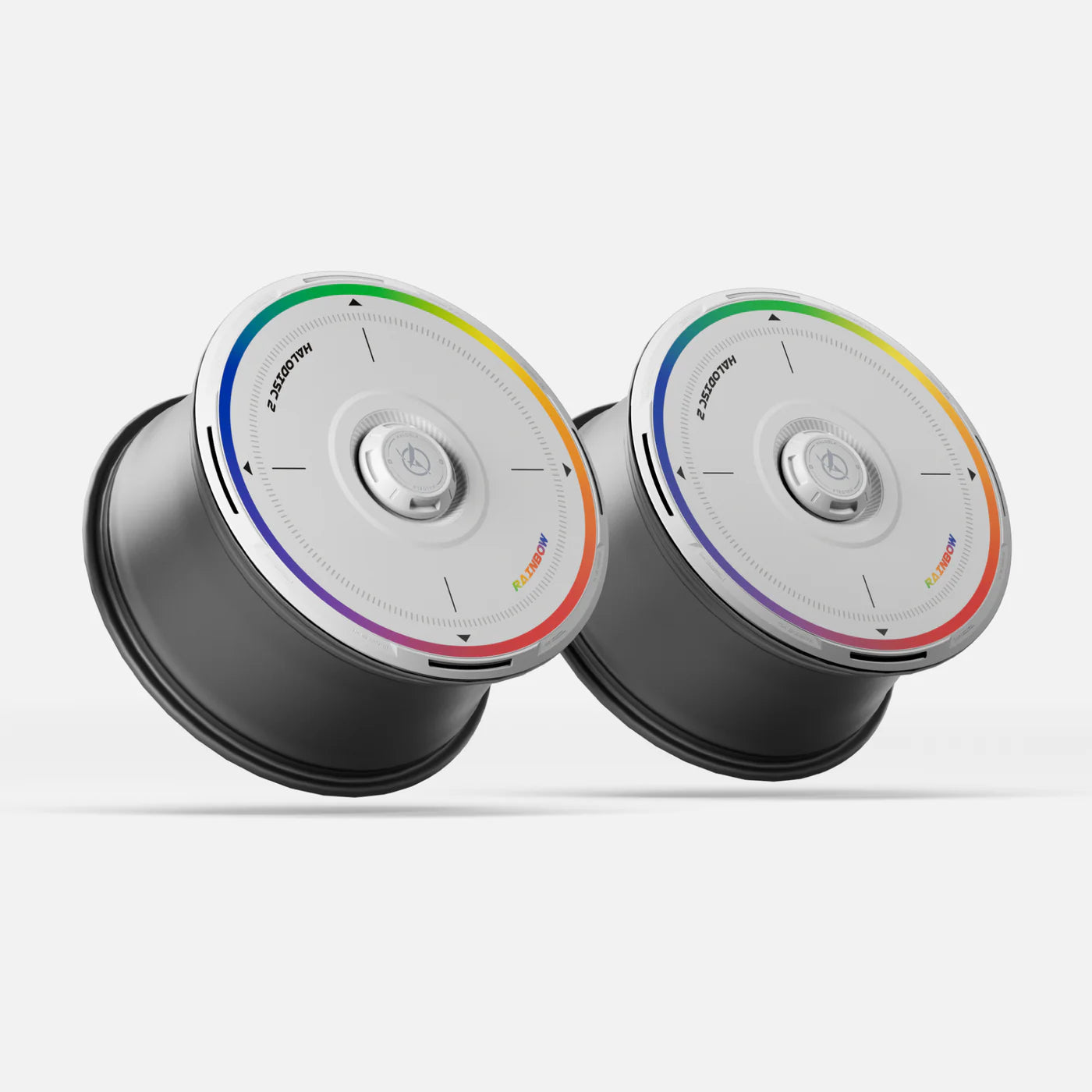 HALODISC 2 - RAINBOW ROAD White| Wheel Covers for Tesla