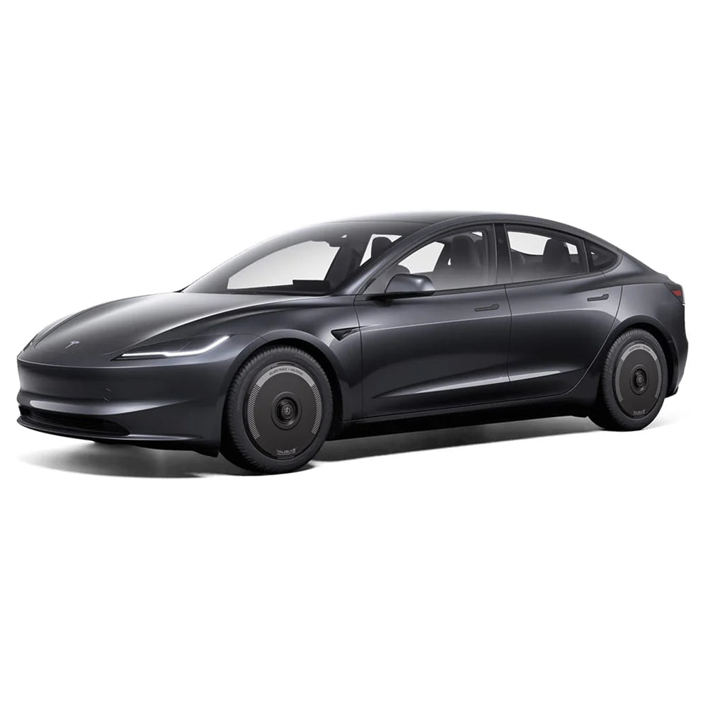 HALODISC 2 - SILVER TRACK Black | Wheel Covers for Tesla