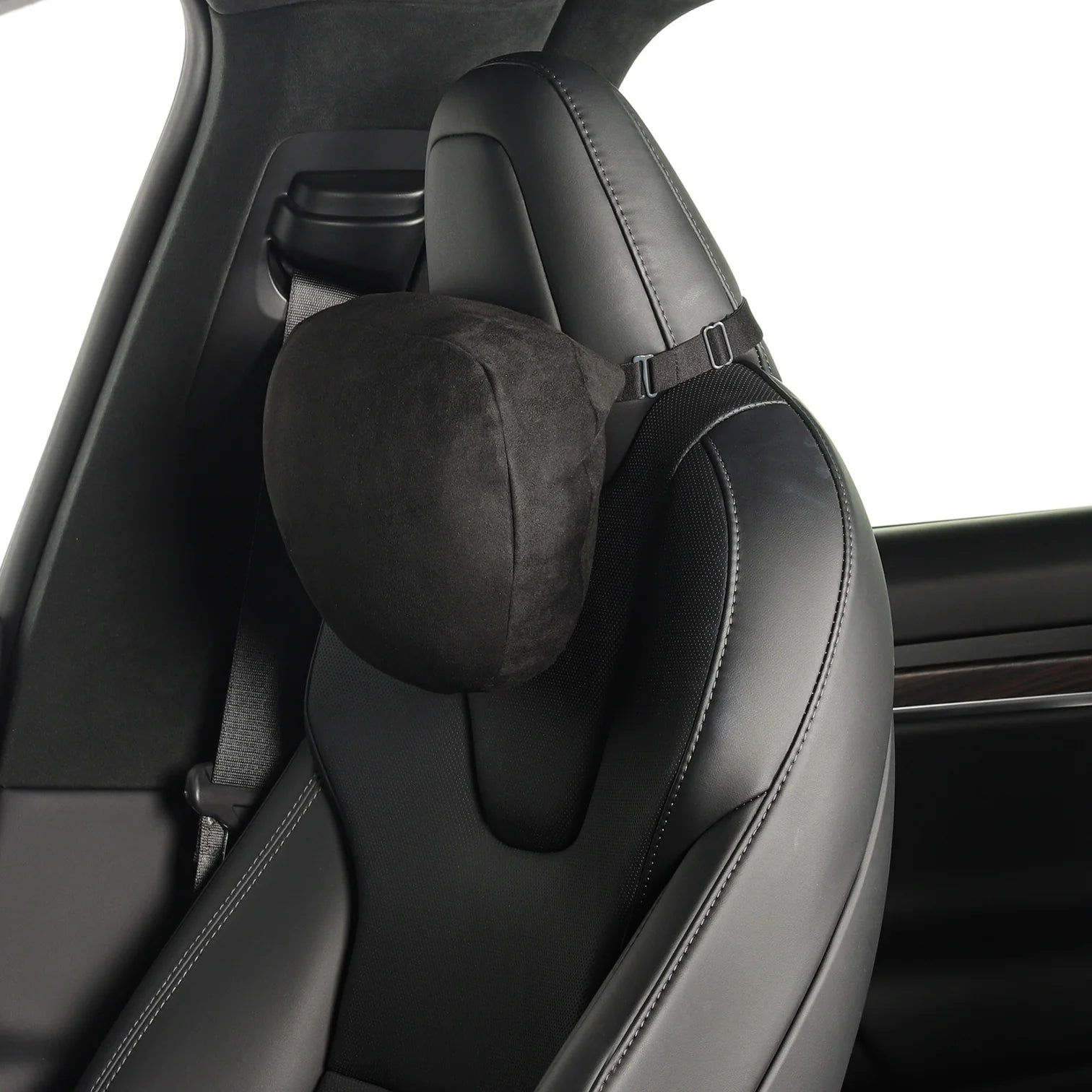 Soft Faux Suede Headrest Neck Pillow For Tesla (Filled With Dupont™ Sorona® Sustainable Bio Fiber)