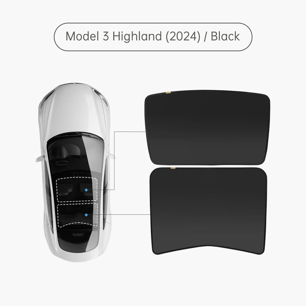Glacier Glassroof Sunshade for Model 3 Highland