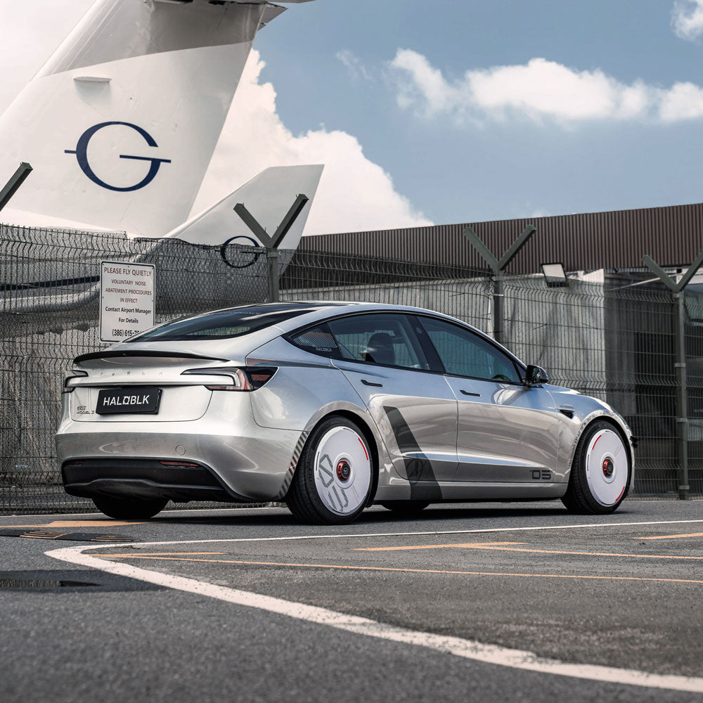 HALODISC 2 - Custom Numbers - White | Wheel Covers for Tesla