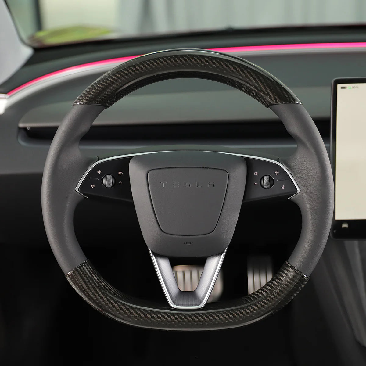 Carbon Fiber Steering Wheel Cover (Set of Two) for Model Y / 3