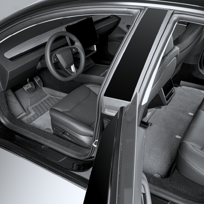 Floor Mats with Nylon Carpet Compatible with Tesla Model 3 Highland | All-Weather Protection - Full Set