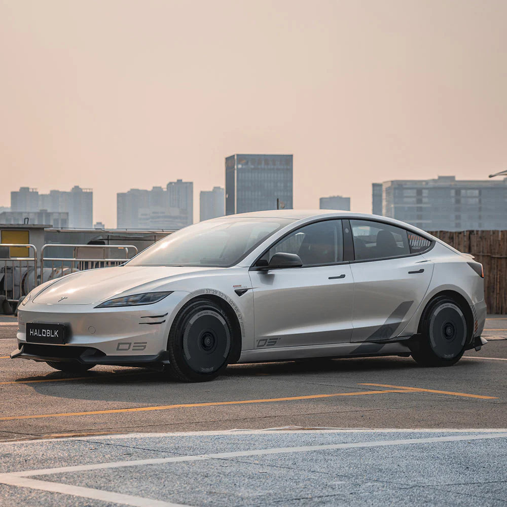 HALODISC 2 - SILVER TRACK Black | Wheel Covers for Tesla