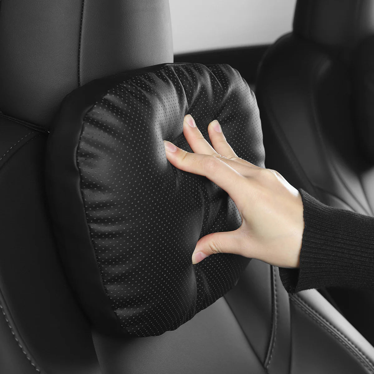 Leather Headrest Pillow For Tesla (Filled With Dupont™ Sorona® Sustainable Bio Padding)