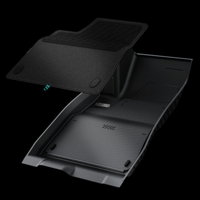 Floor Mats with Nylon Carpet Compatible with Tesla Model 3 Highland | All-Weather Protection - Full Set