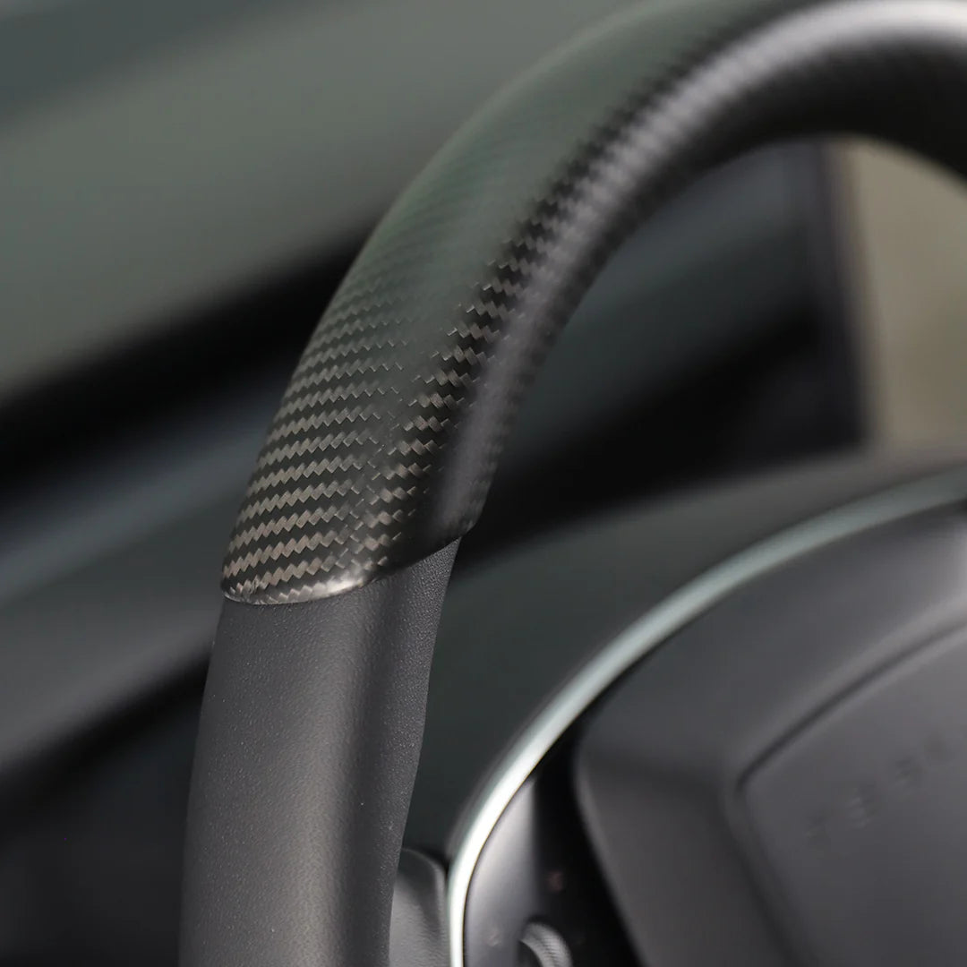 Carbon Fiber Steering Wheel Cover (Set of Two) for Model Y / 3