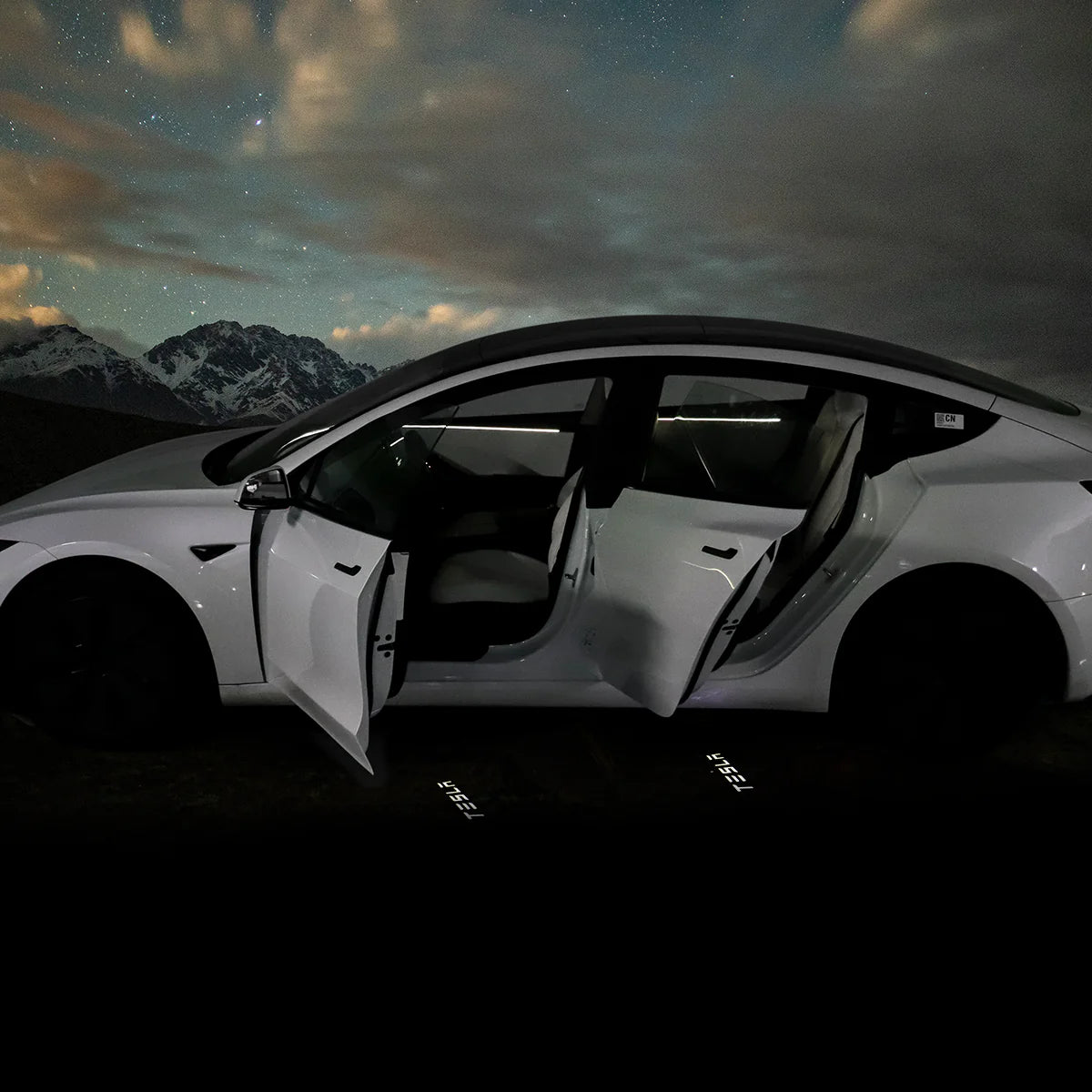 Premium OSRAM HD LED Door Projector Lights for Tesla Model 3 / Y / YL – High-Definition, Plug & Play