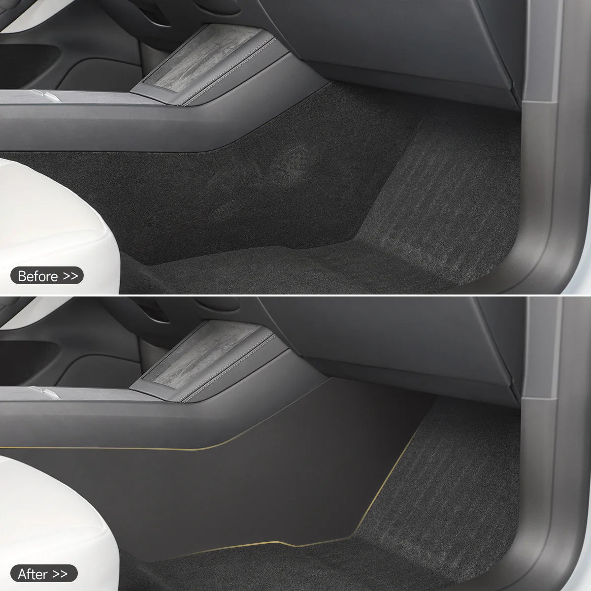 Center Console Side Panel Anti-Kick Pad For Tesla