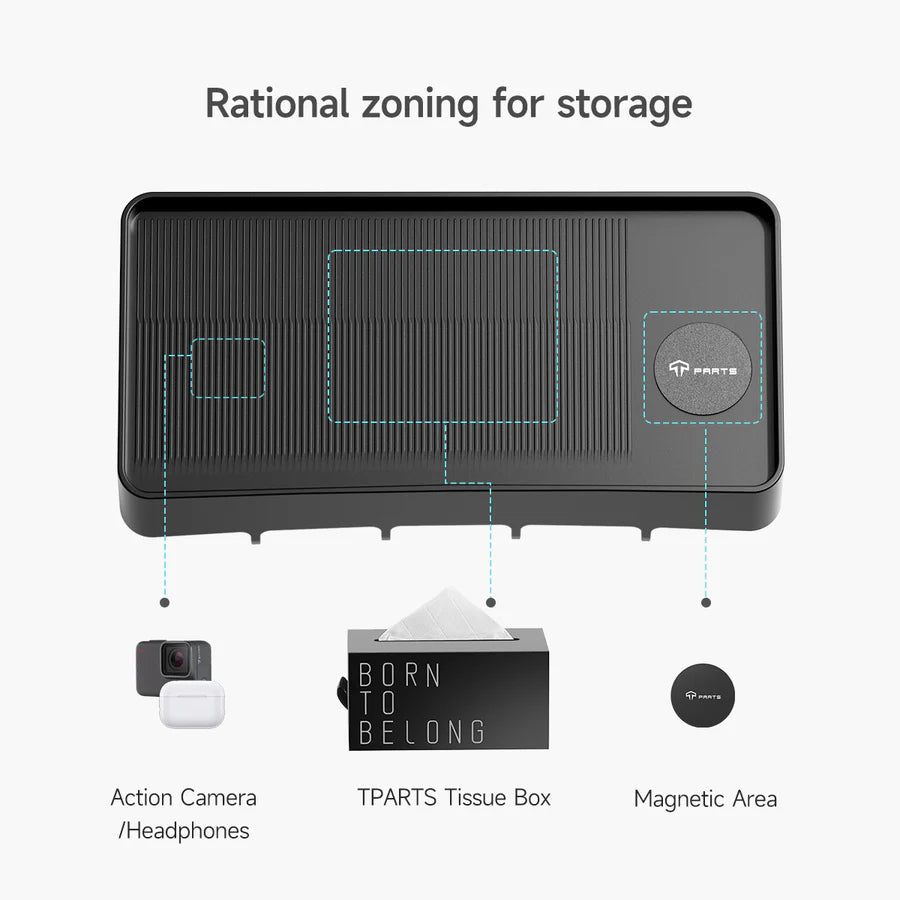 Behind Screen Dashboard Storage Tray for Model 3/ Y / YL