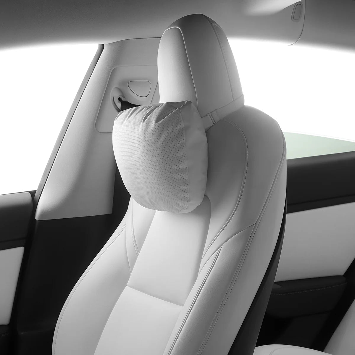 Leather Headrest Pillow For Tesla (Filled With Dupont™ Sorona® Sustainable Bio Padding)