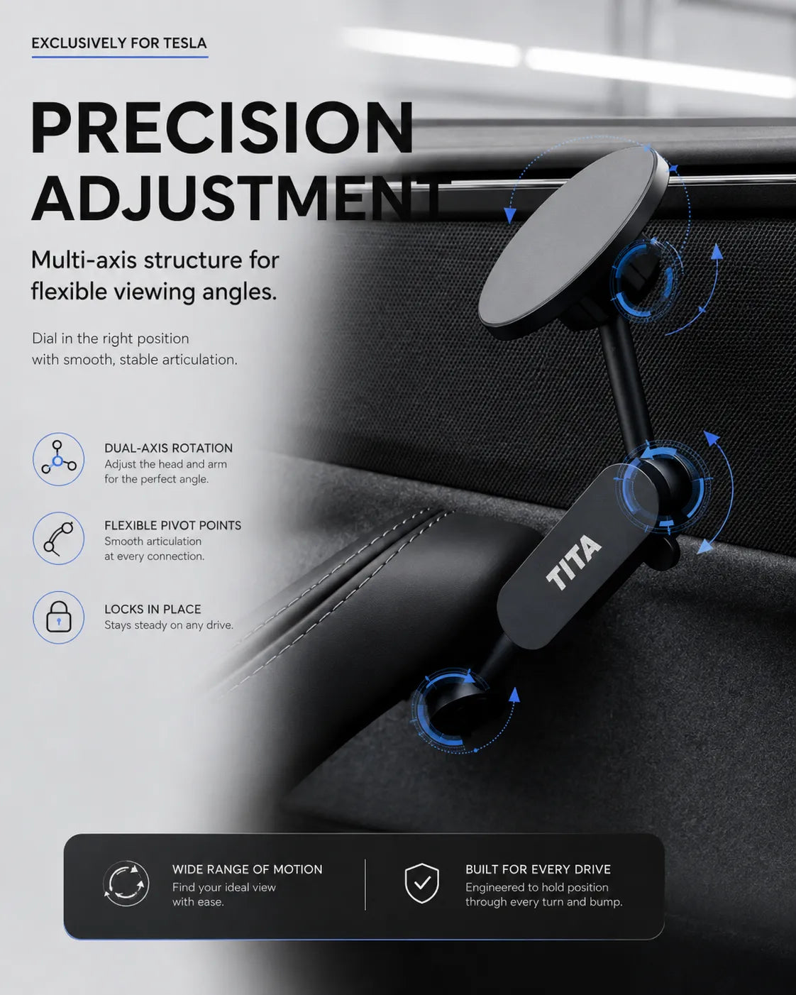 Tita Door-Side Magnetic Phone Holder for Tesla Model 3 / Y / YL