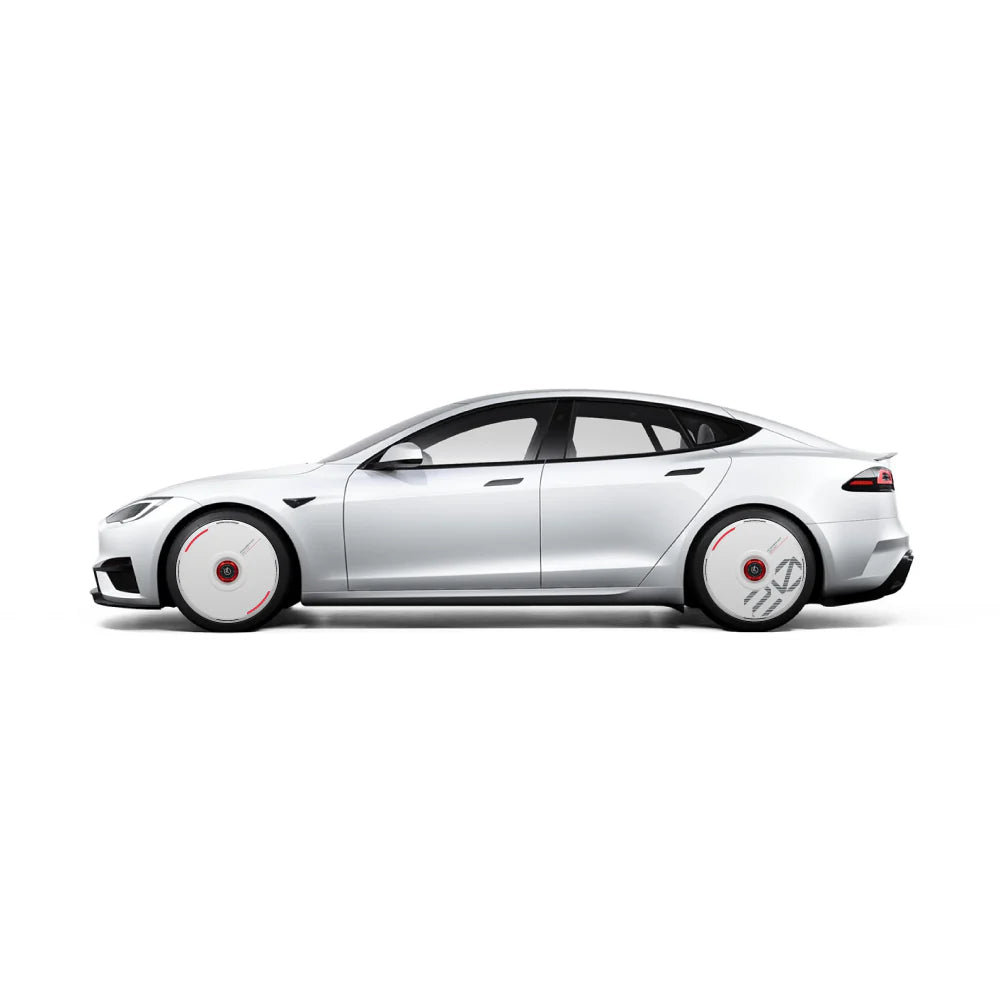 HALODISC 2 - Custom Numbers - White | Wheel Covers for Tesla