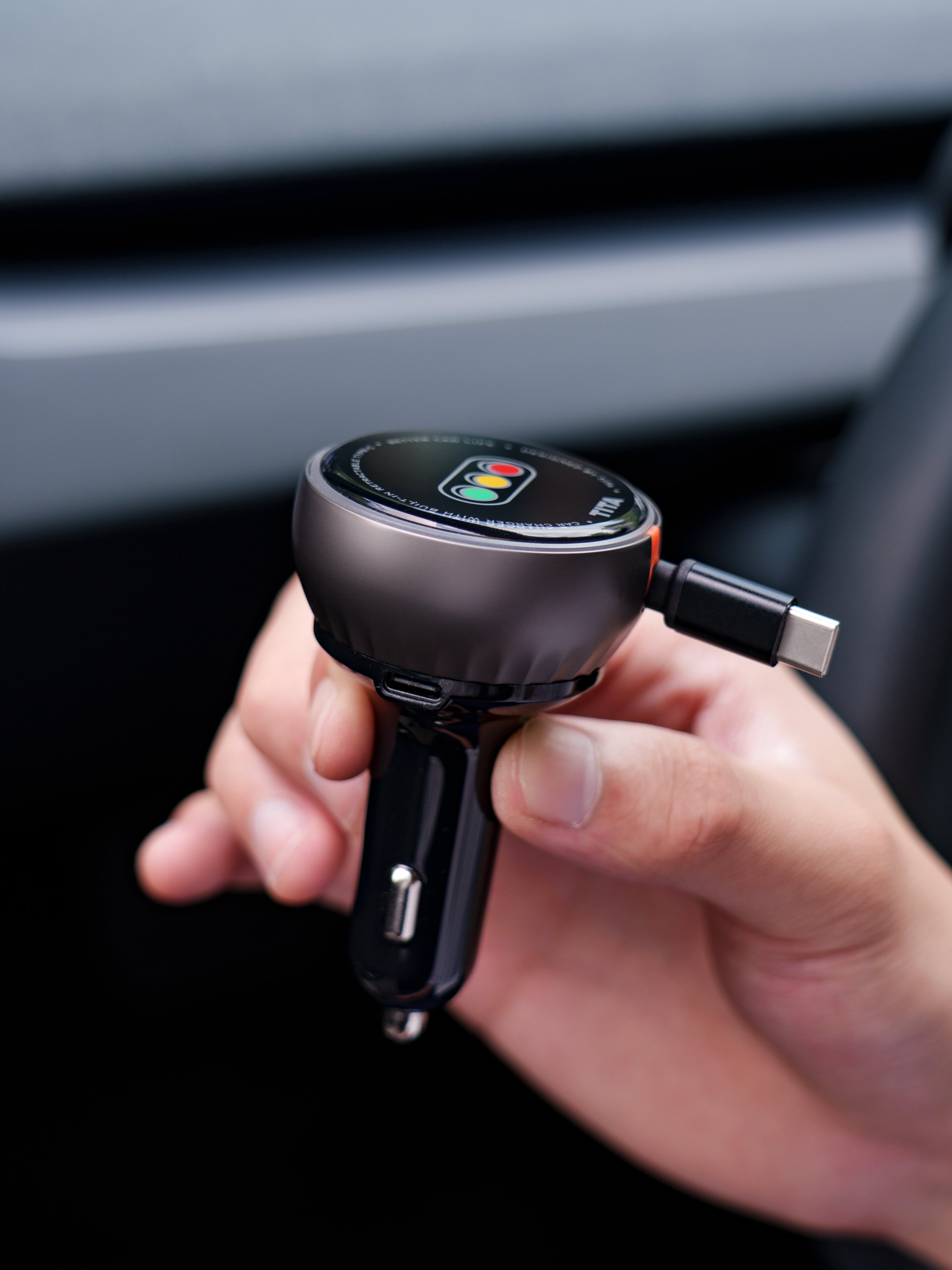 TITA 45W Retractable Car Charger – 3-Port Fast Charging Hub