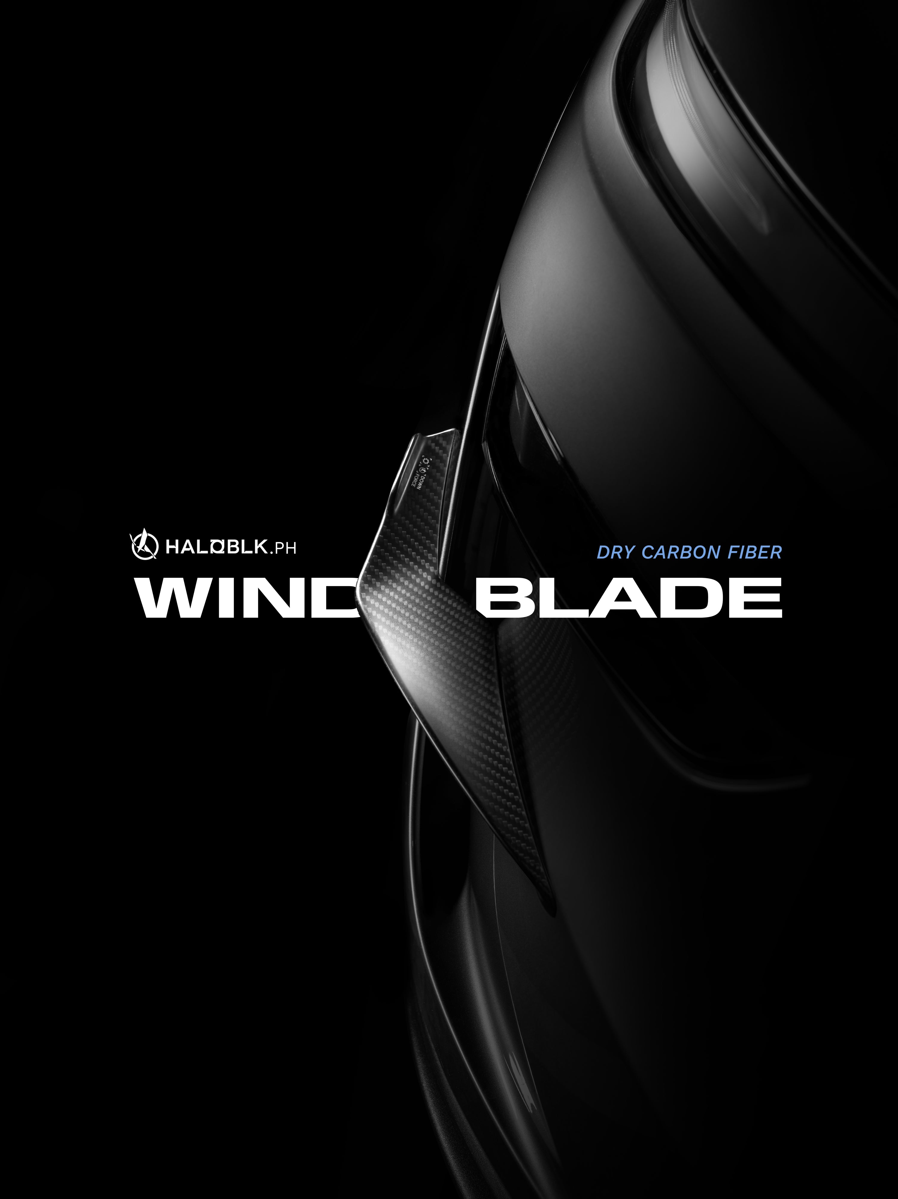 DRY Carbon Fiber Wind Blade For Tesla Model Y/3
