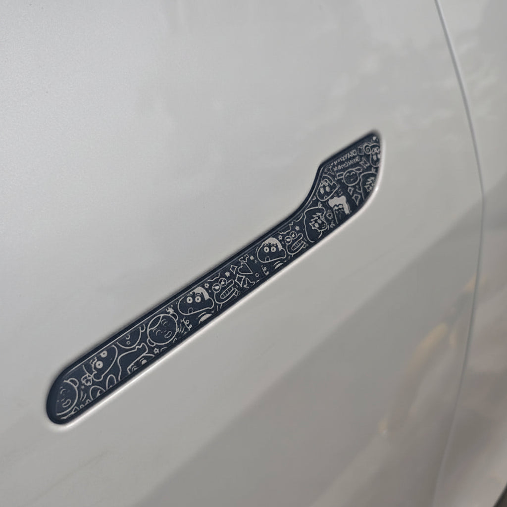 Ultra-Thin Metallic Door Handle Protective Trim for Tesla Model 3 / Y / YL