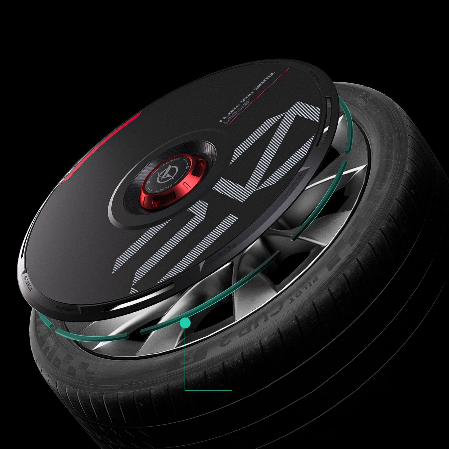 HALODISC 2 - Custom Numbers - Black | Wheel Covers for Tesla