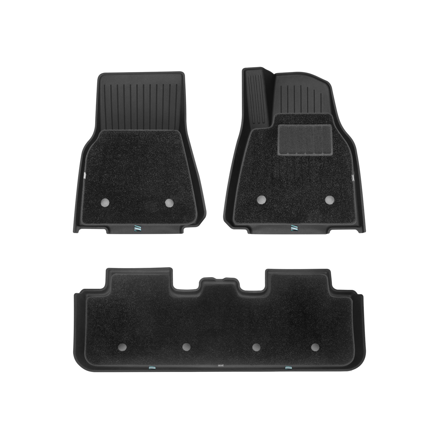 Floor Mats with Nylon Carpet Compatible with Tesla Model Y Juniper | All-Weather Protection - Full Set