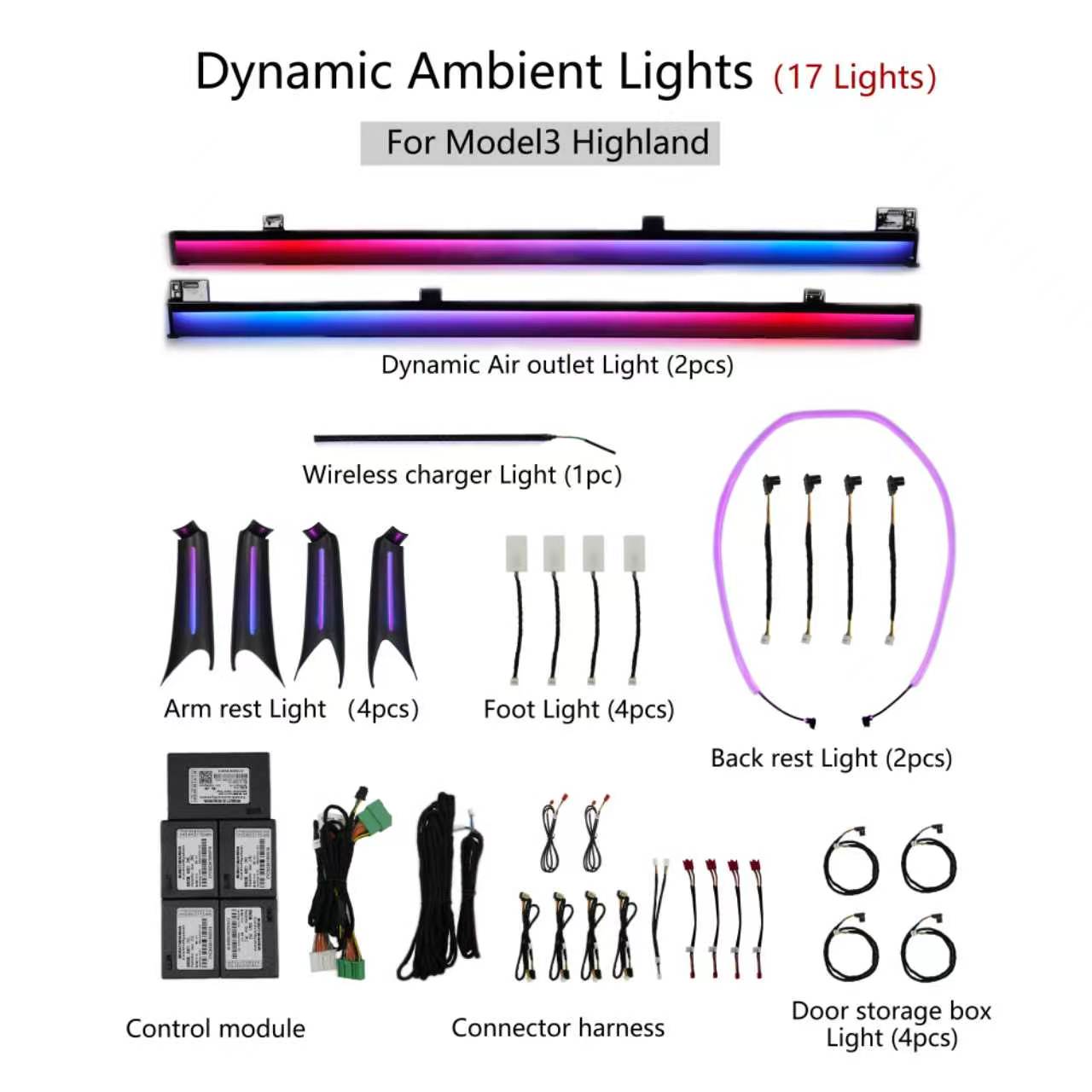 Next Gen | Dynamic Ambient Lighting for Tesla Model 3 / Y