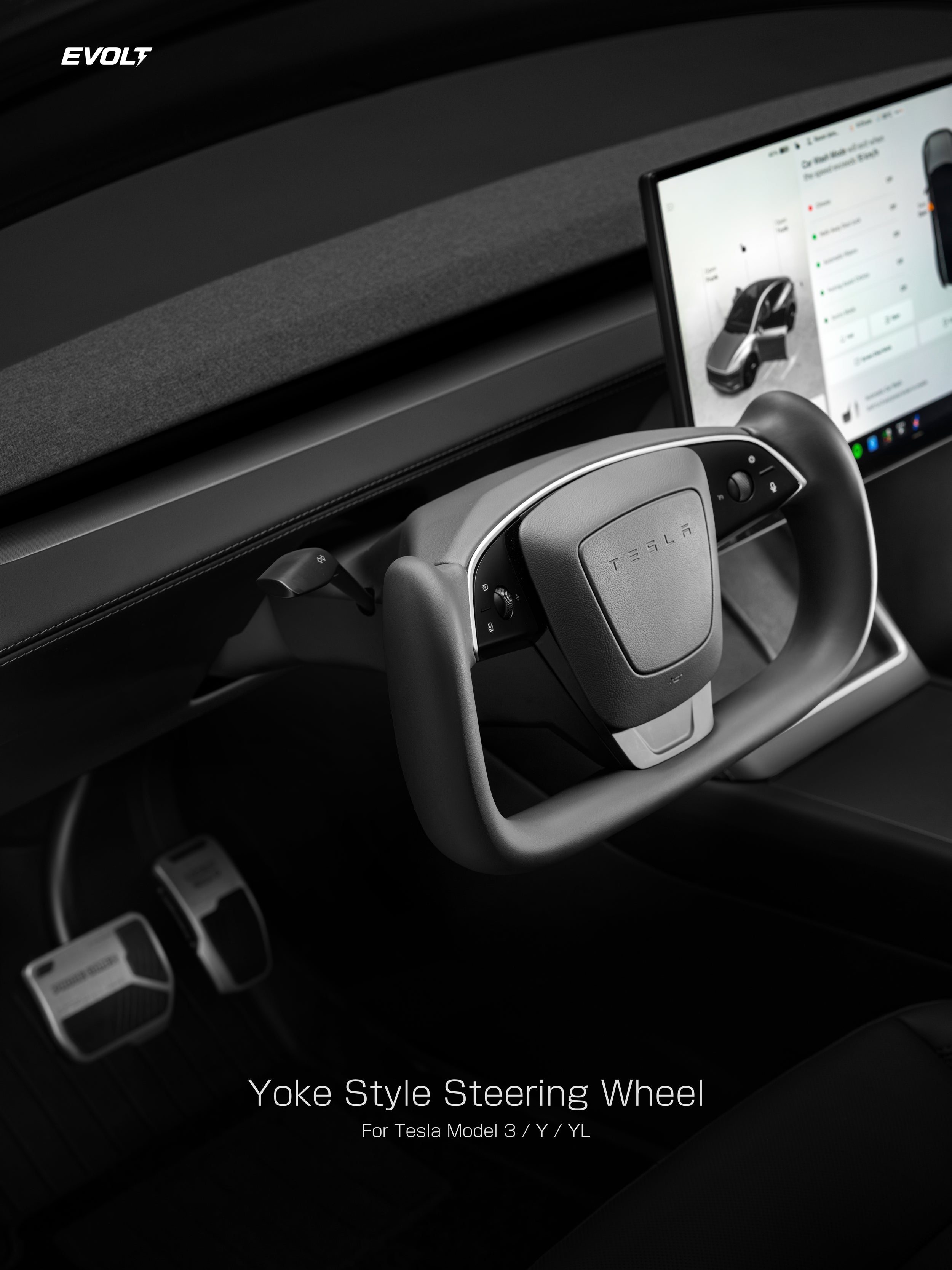 2026 Upgraded｜Yoke Style Steering Wheel for Tesla Model Y / YL