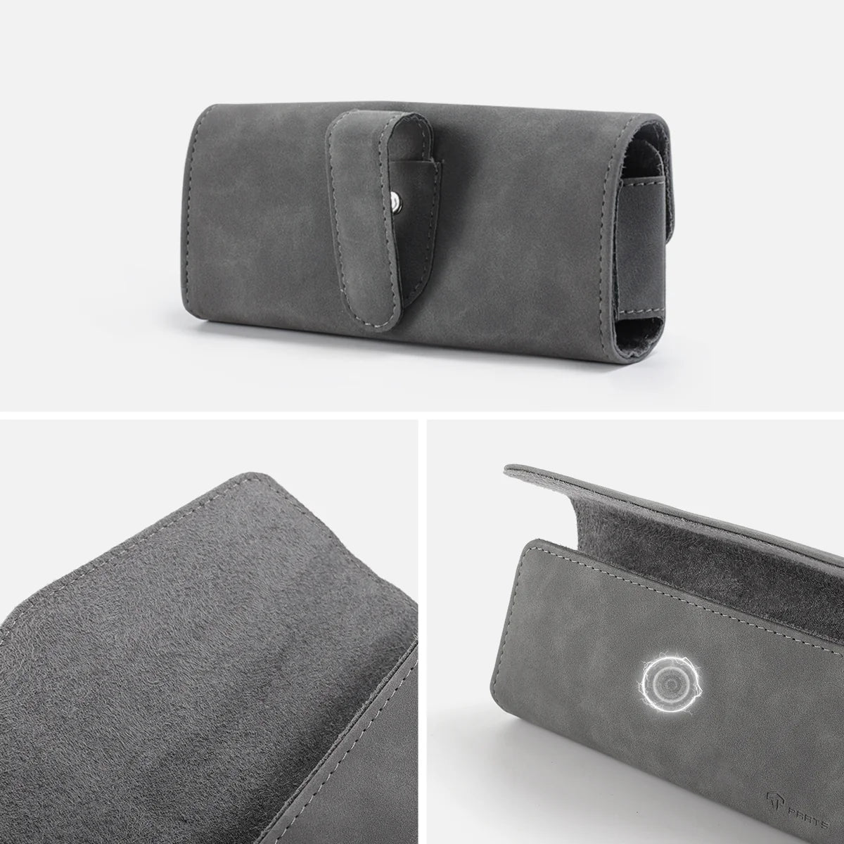 Magnetic Suede Sunglasses Case for Tesla