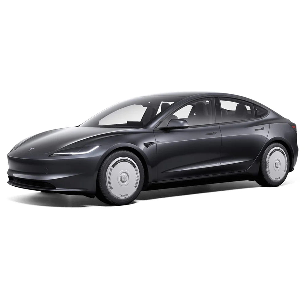 HALODISC 2 - SILVER TRACK White | Wheel Covers for Tesla