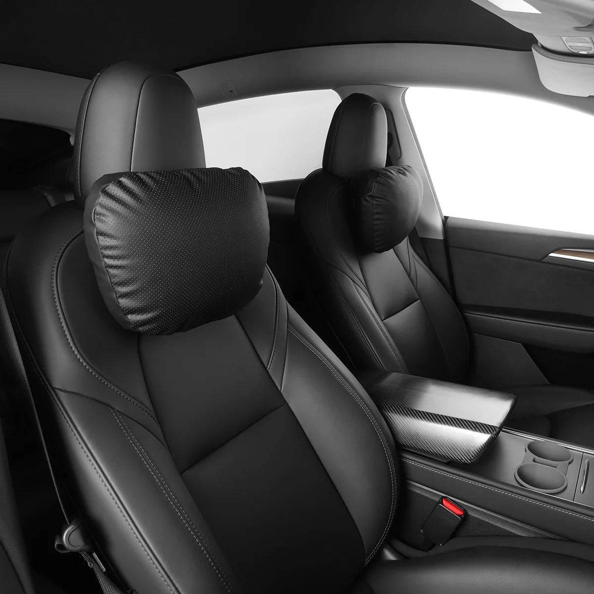Leather Headrest Pillow For Tesla (Filled With Dupont™ Sorona® Sustainable Bio Padding)