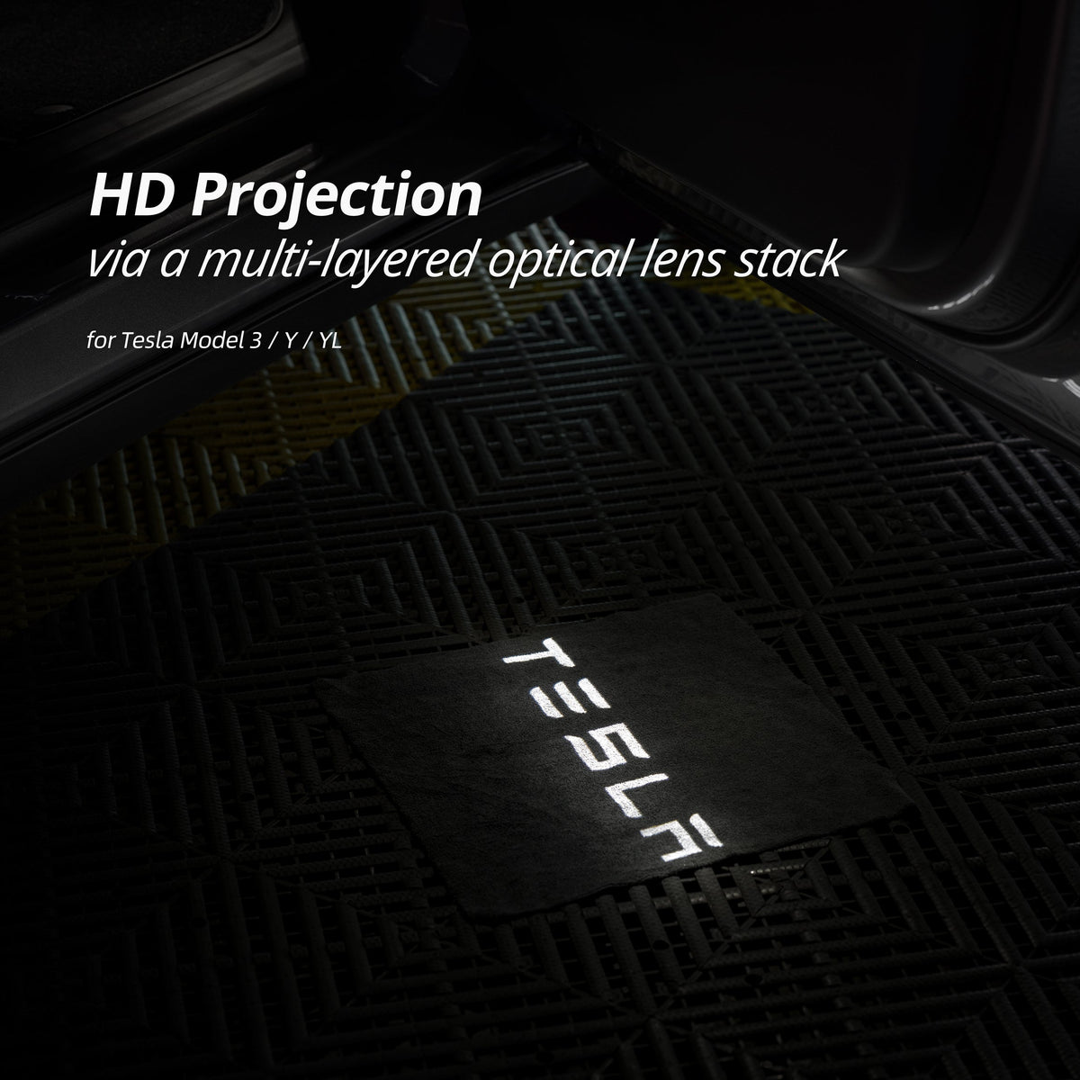 Premium OSRAM HD LED Door Projector Lights for Tesla Model 3 / Y / YL – High-Definition, Plug & Play
