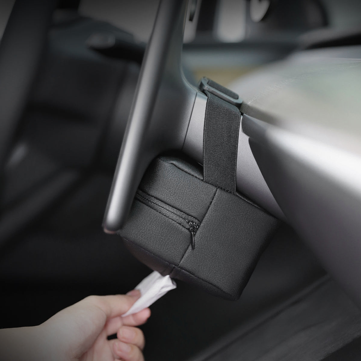 Leather Tissue Box Holder for Tesla Model 3 / Y / YL