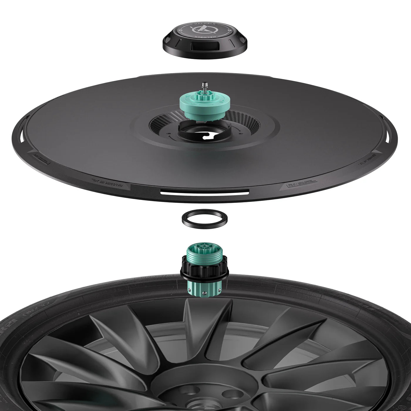 HALODISC Center Caps – Customizable Accents for Tesla Wheel Covers