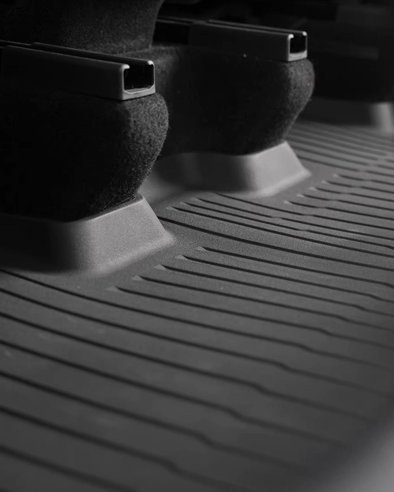 Dual Layer TPE Floor Liners with Premium Carpet Overlays for Tesla Model Y