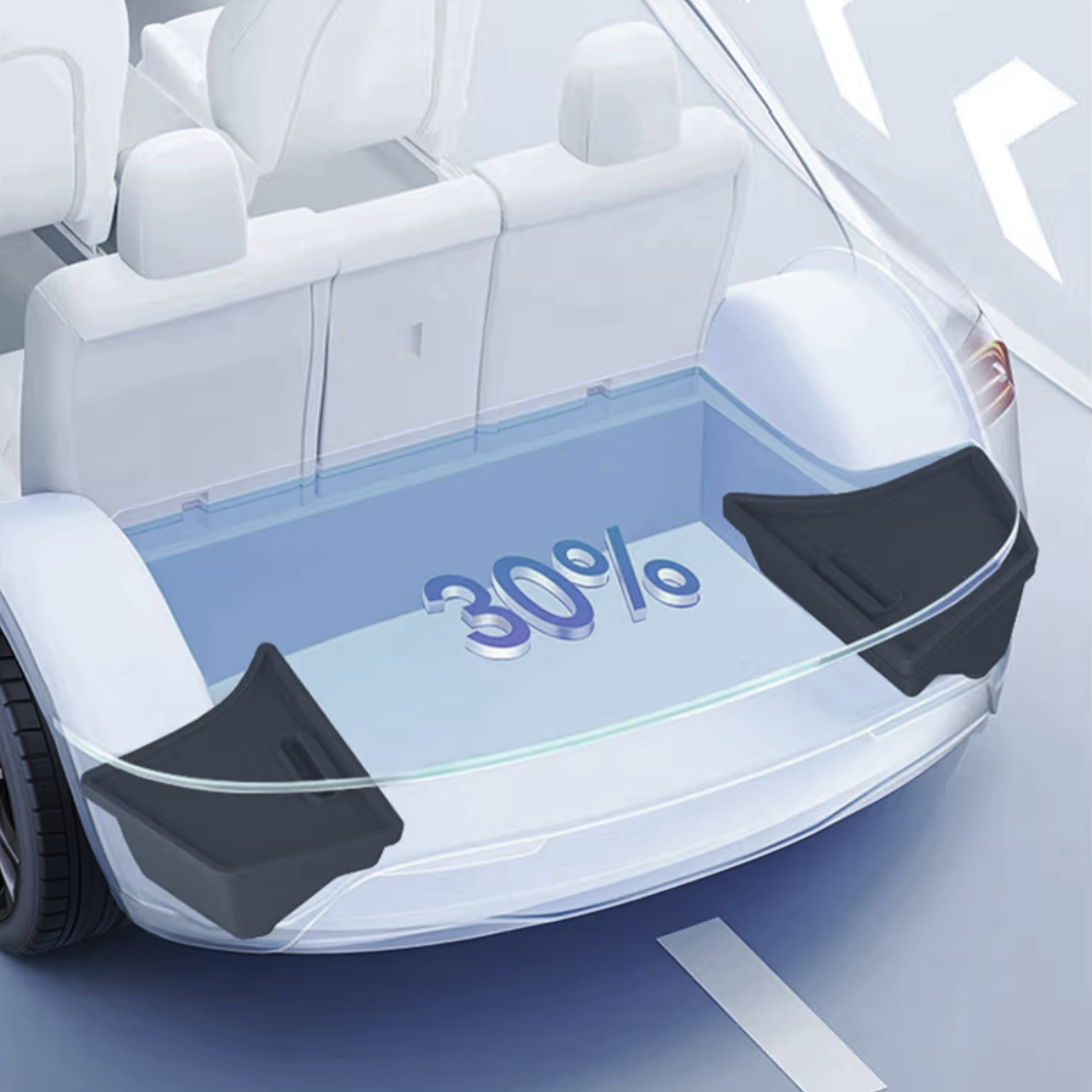 Rear Trunk Side Storage Bins with Lids for Tesla Model Y / 3 (Pair)