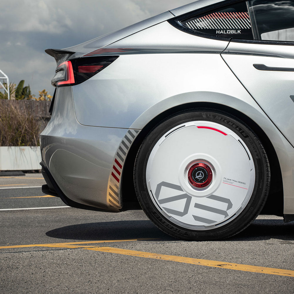 HALODISC 2 - Custom Numbers - White | Wheel Covers for Tesla
