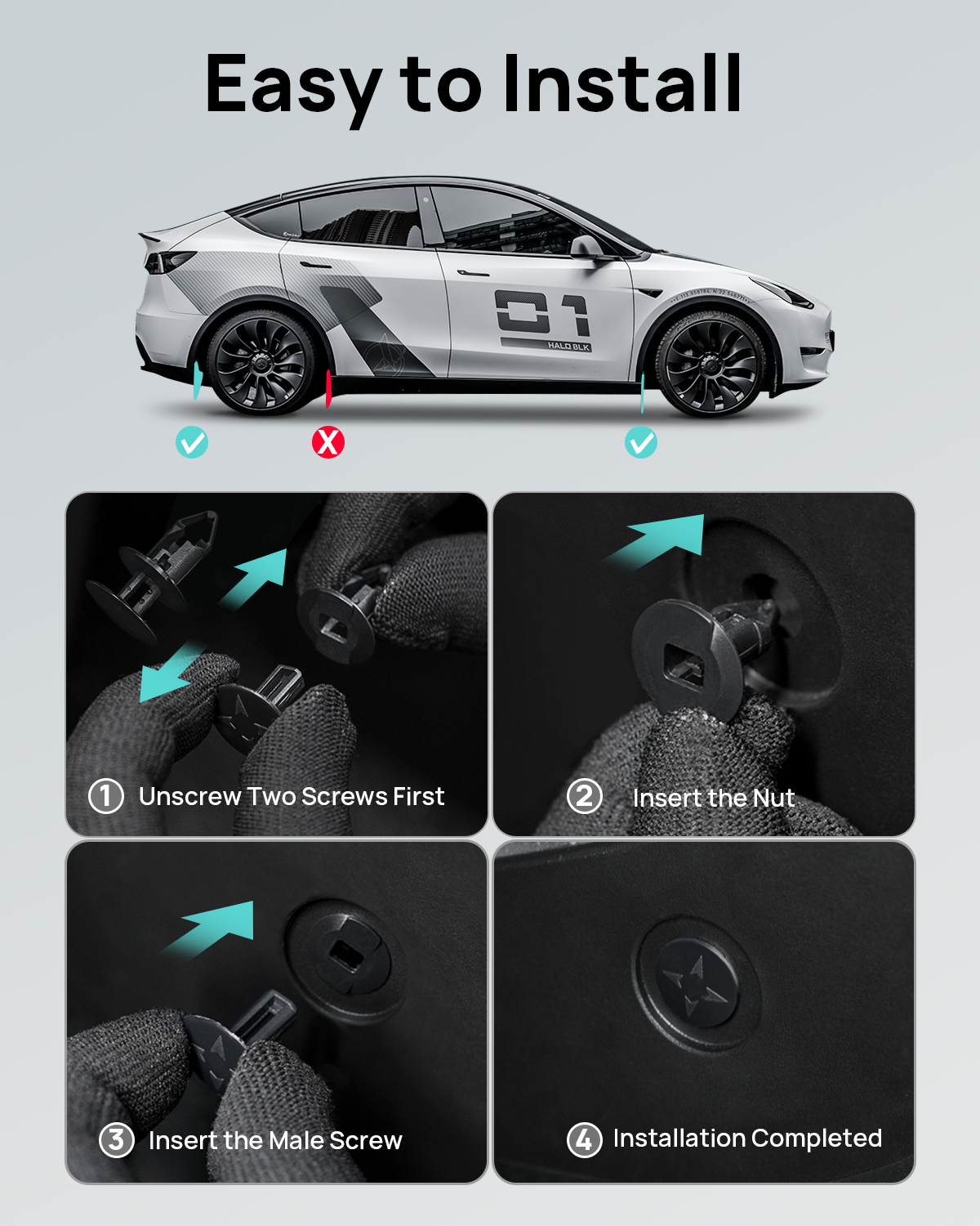 Haloblk Mud Flaps For Tesla Model Y