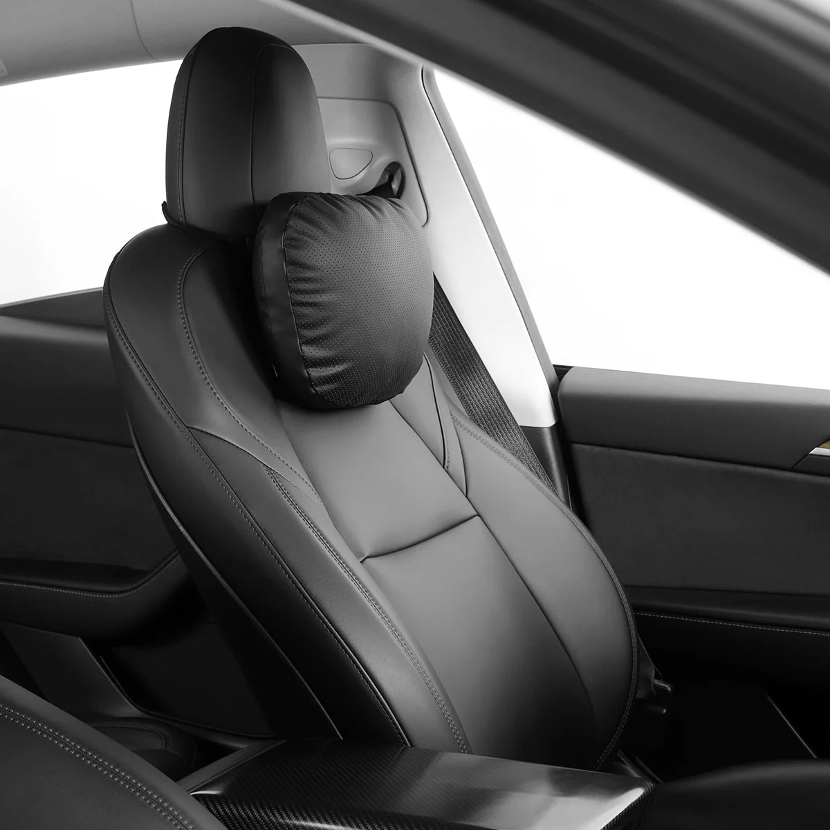 Leather Headrest Pillow For Tesla (Filled With Dupont™ Sorona® Sustainable Bio Padding)