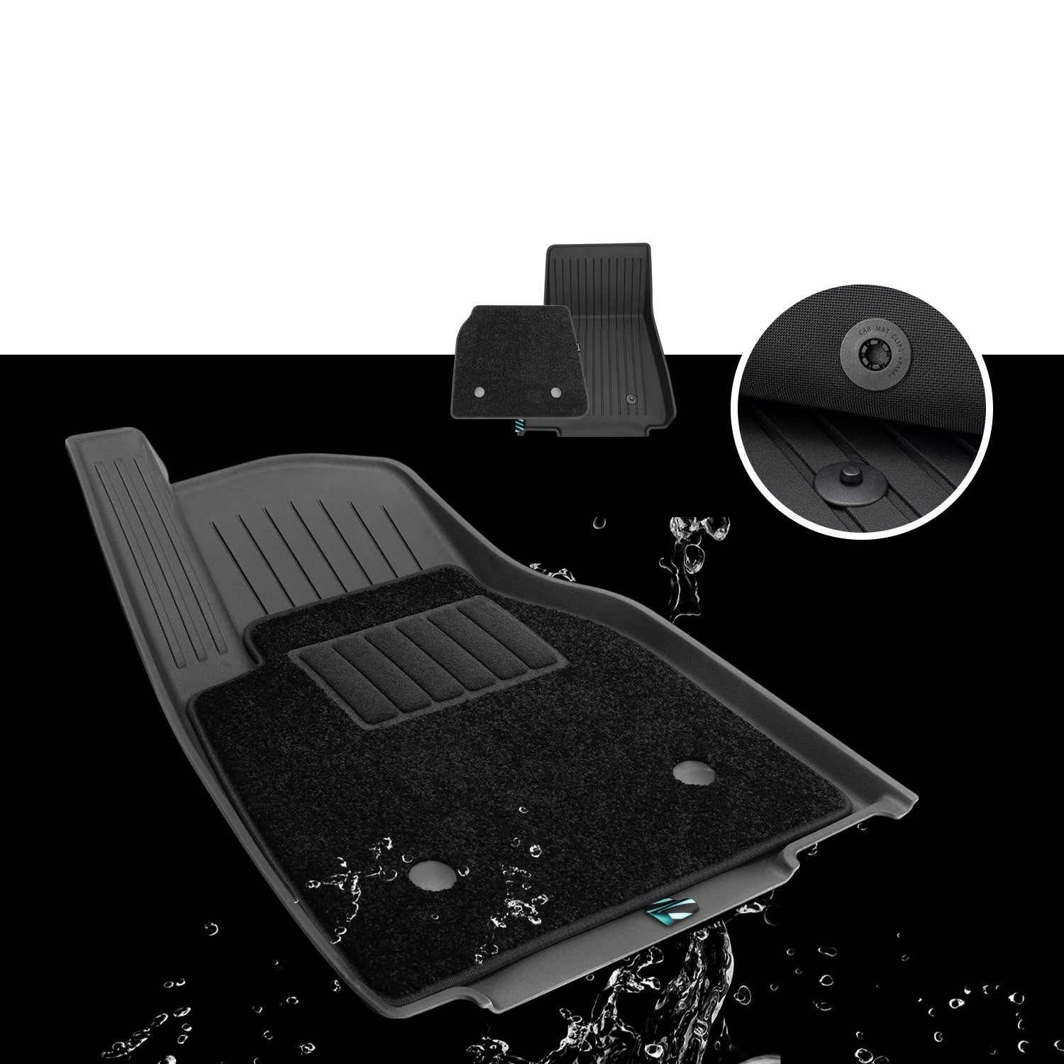 Floor Mats with Nylon Carpet Compatible with Tesla Model Y Juniper | All-Weather Protection - Full Set