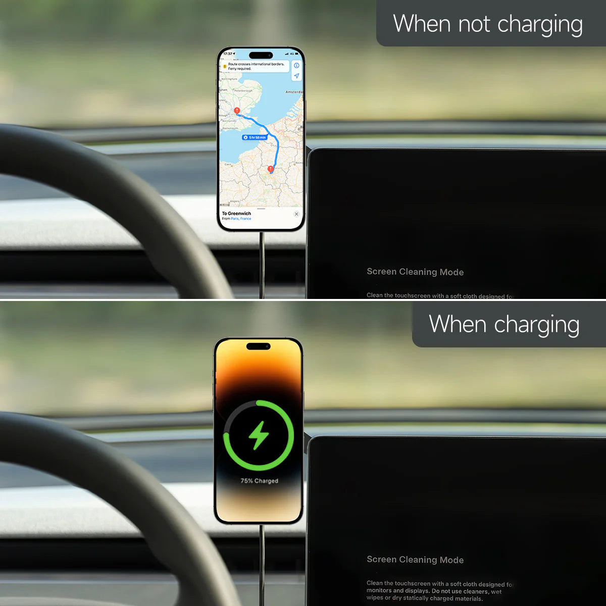 Vacuum Suction Phone Holder for Tesla