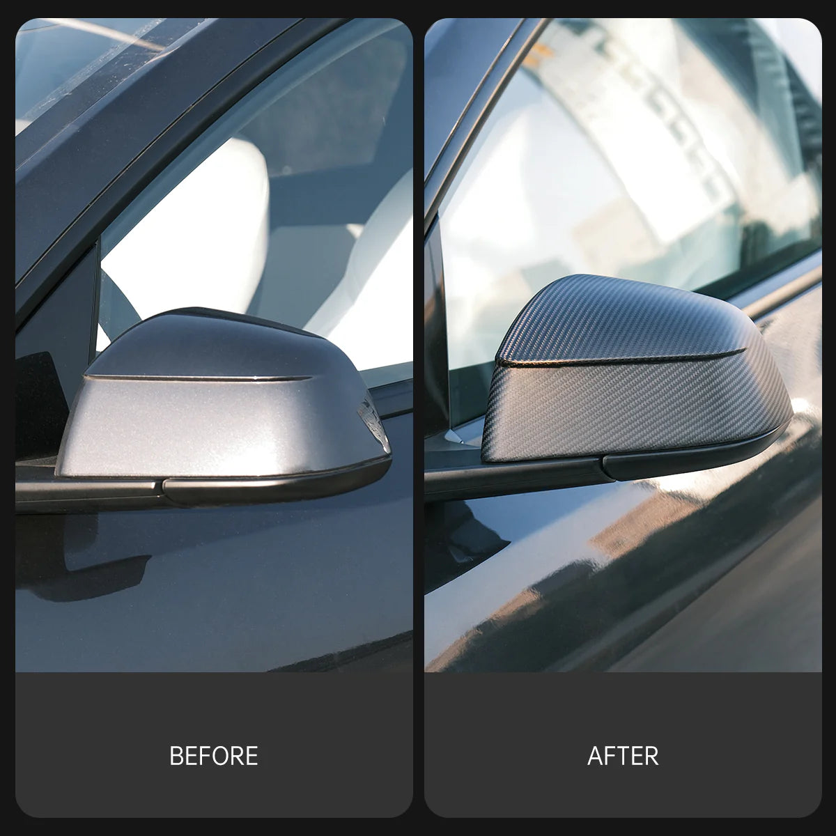 Carbon Fiber Side Mirror Covers for Model Y